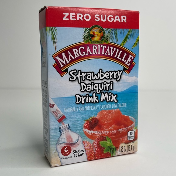10 Sugar Free Margaritaville Singles to Go Strawberry Daiquiri Drink Mix (6 Ct) - Picture 2 of 6